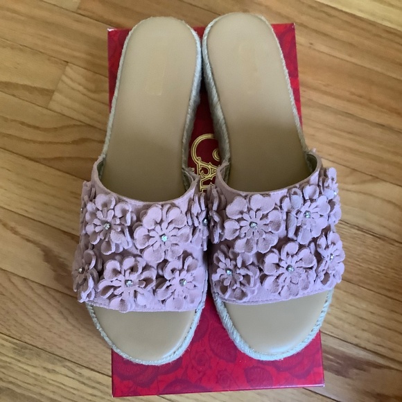 Carlos Santana Chandler Suede Slide Sandals Pink Blush SZ 9.5 - Picture 2 of 13